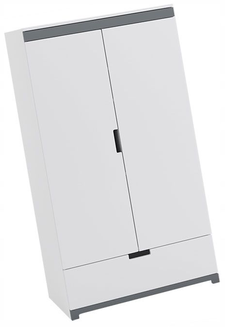  Vaikiška spinta baltas = 90 cm stalčiai dviejų durų