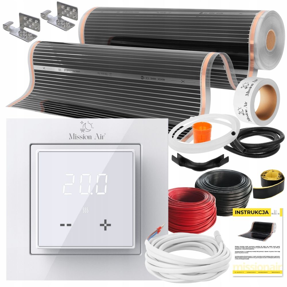  Kopa mission air filma infrasarkanais grīdas apsildes paklājiņš 100cm i 1m² 160w/m² ptc