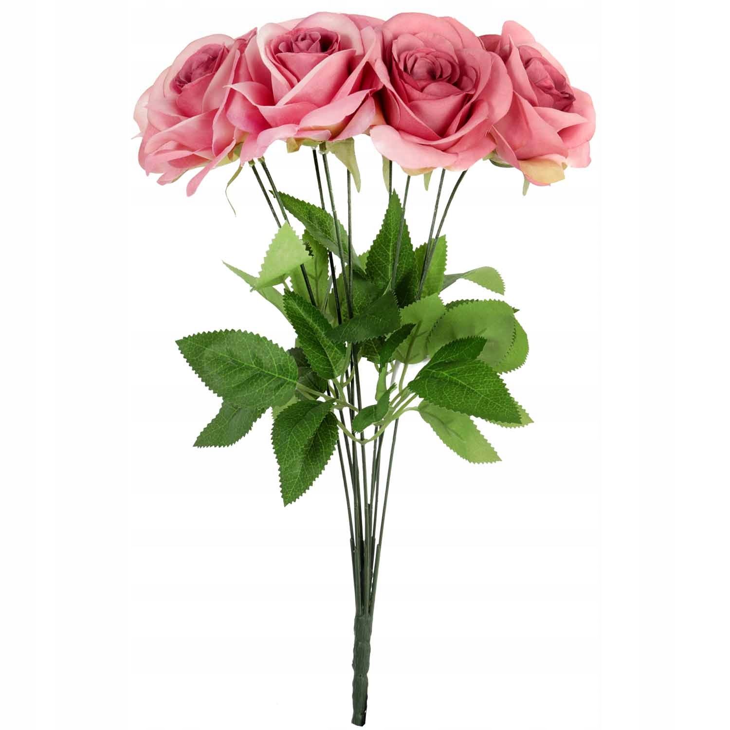  Kytice 9 veľkosť 48 cm ružový umelé kvety roze ako nažive do vázy