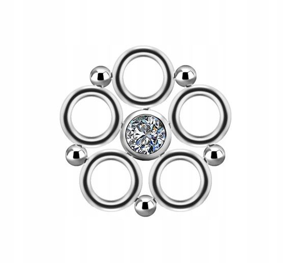  Titán charms - premium zircon striebro piercing