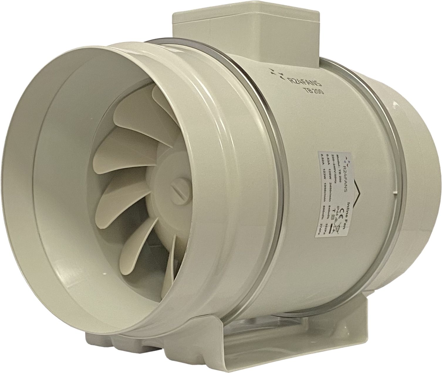  Radiální potrubní ventilátor 420m3/h průměr 125mm vkv 125 kuličková ložiska