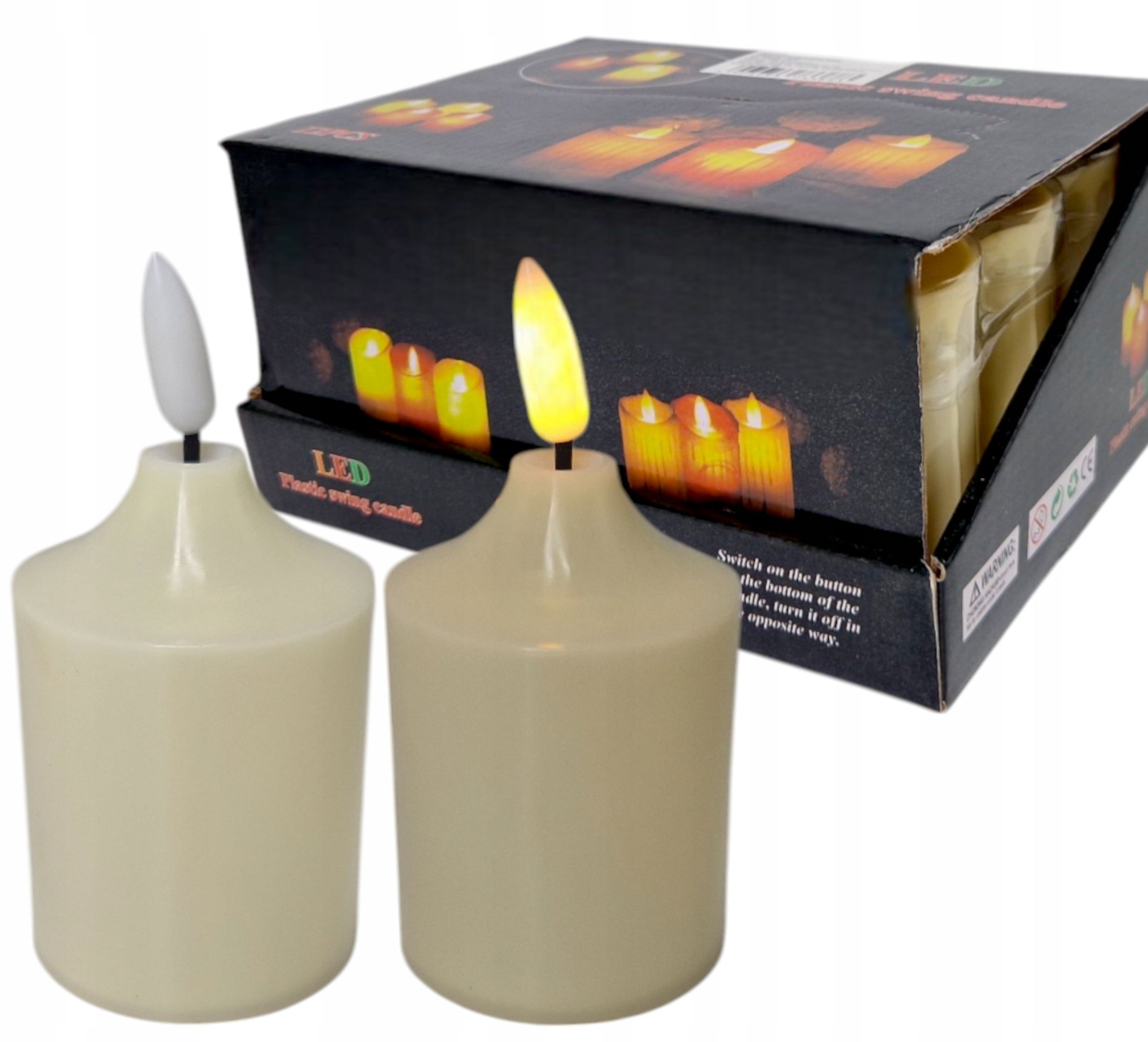 Candle contribution led - grave candles flame effect 9,5 cm with batteries shining