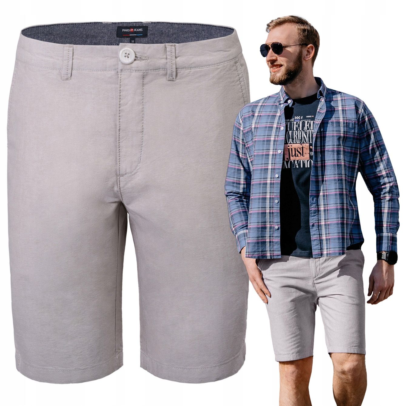  Elegantne lühikesed püksid chino meeste ralph helehall 38 pako jeans
