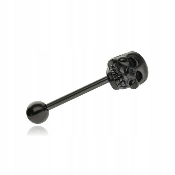  Zungenpiercing schwarze farbe schädel 1,6/16/5
