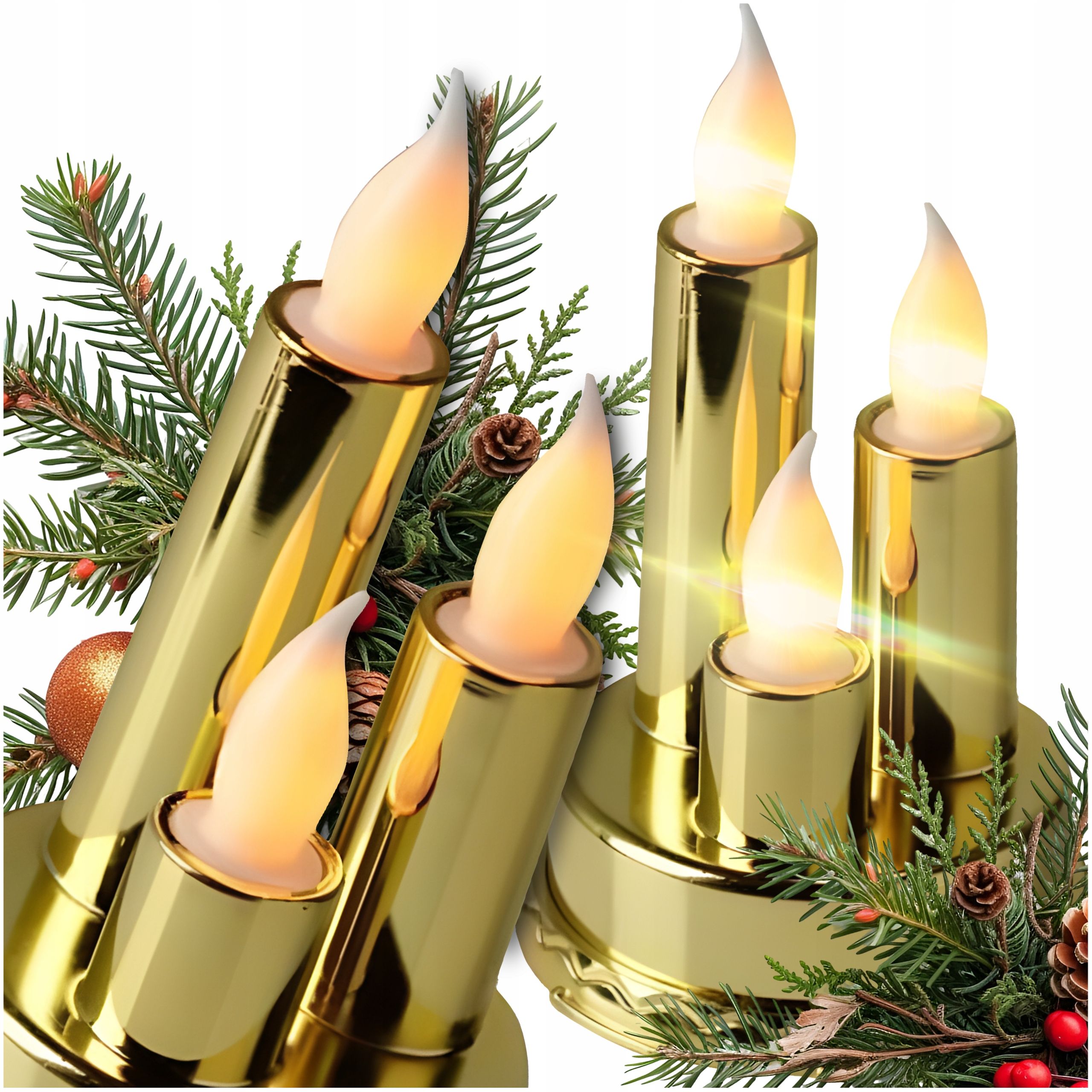  12x suppositories electric contribution for grave candles candle with batteries with glitter 18cm