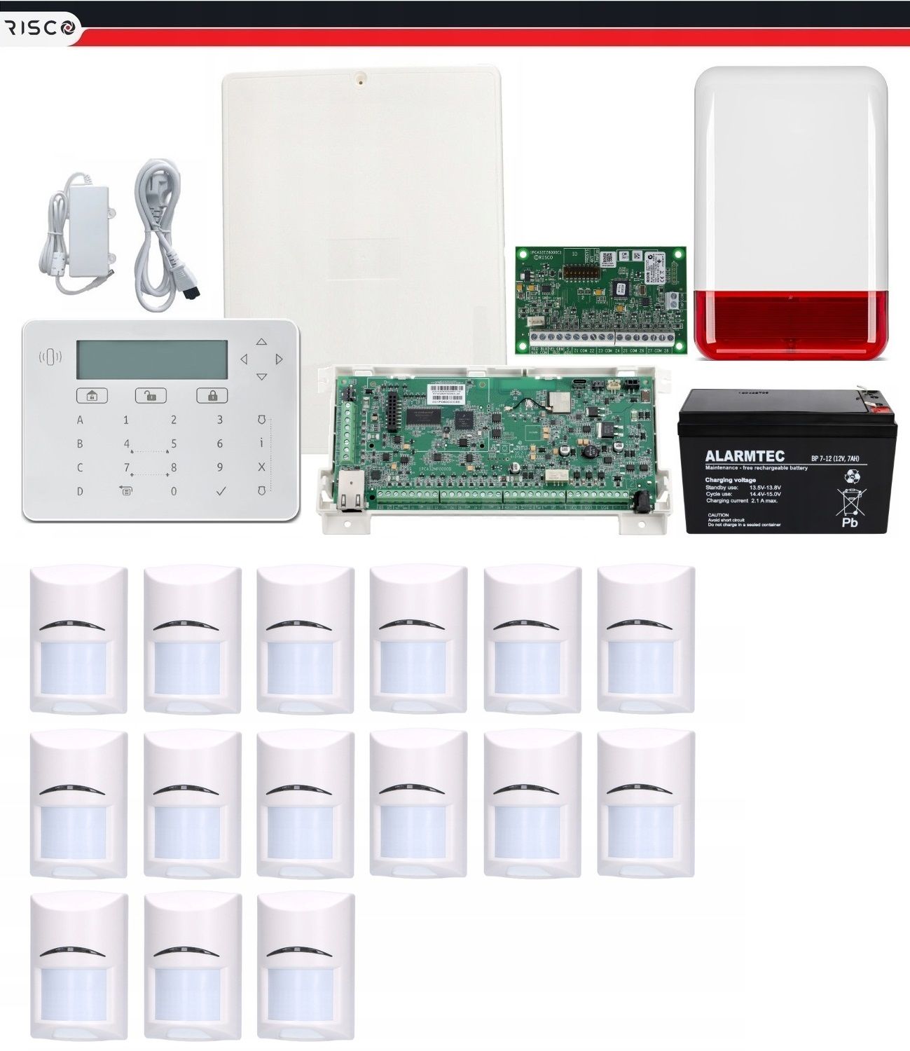  Wireless system alarm lightsys + risco wifi set 7 pir house company