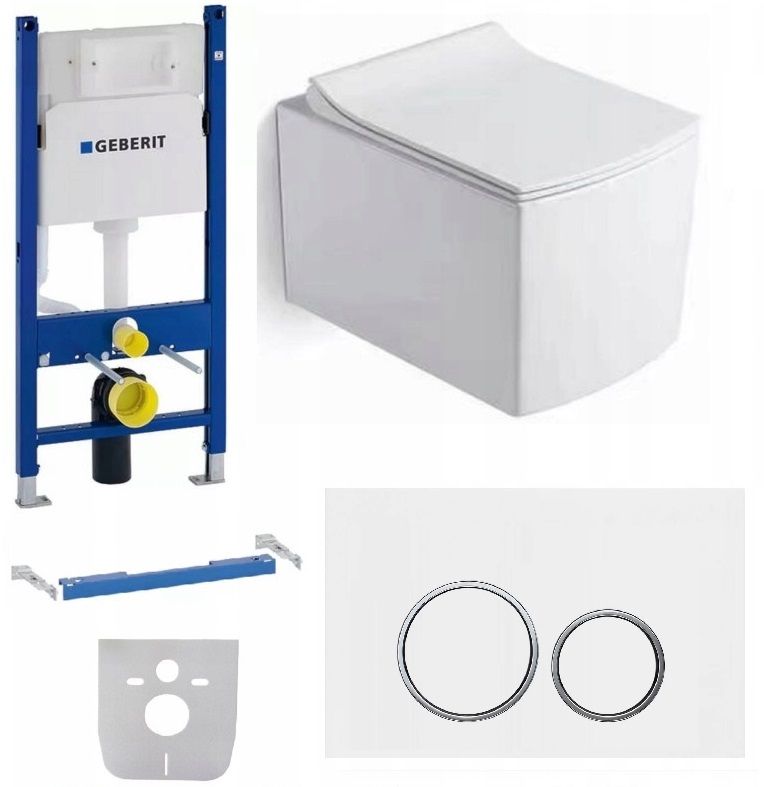  Wc rāmja komplekts geberit + atslēga + tualetes pods melns matēts + dēlis w/o+fresh