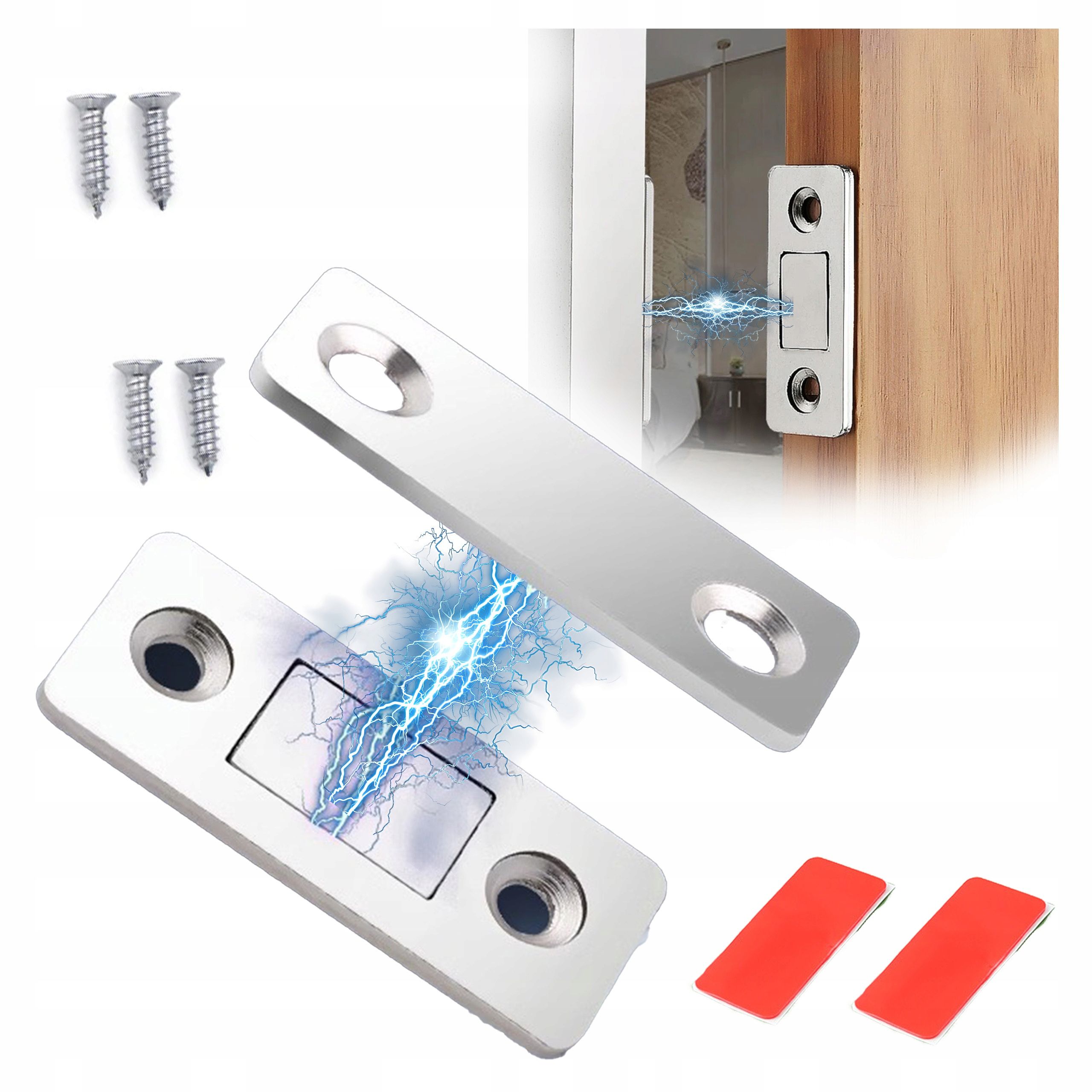  Magnet dveře skříně výstavce solidní soubor 2 dlaždice páska šrouby instalace