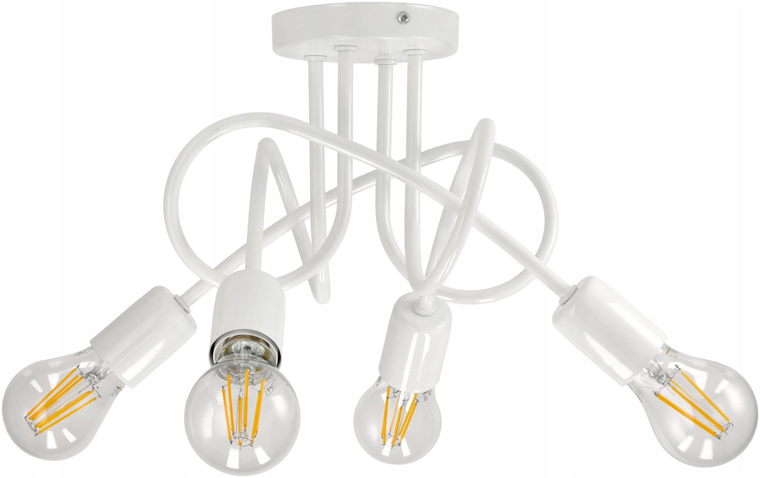  Pendant ceiling light zawijana loft style 2xe27 white for the living room kitchens