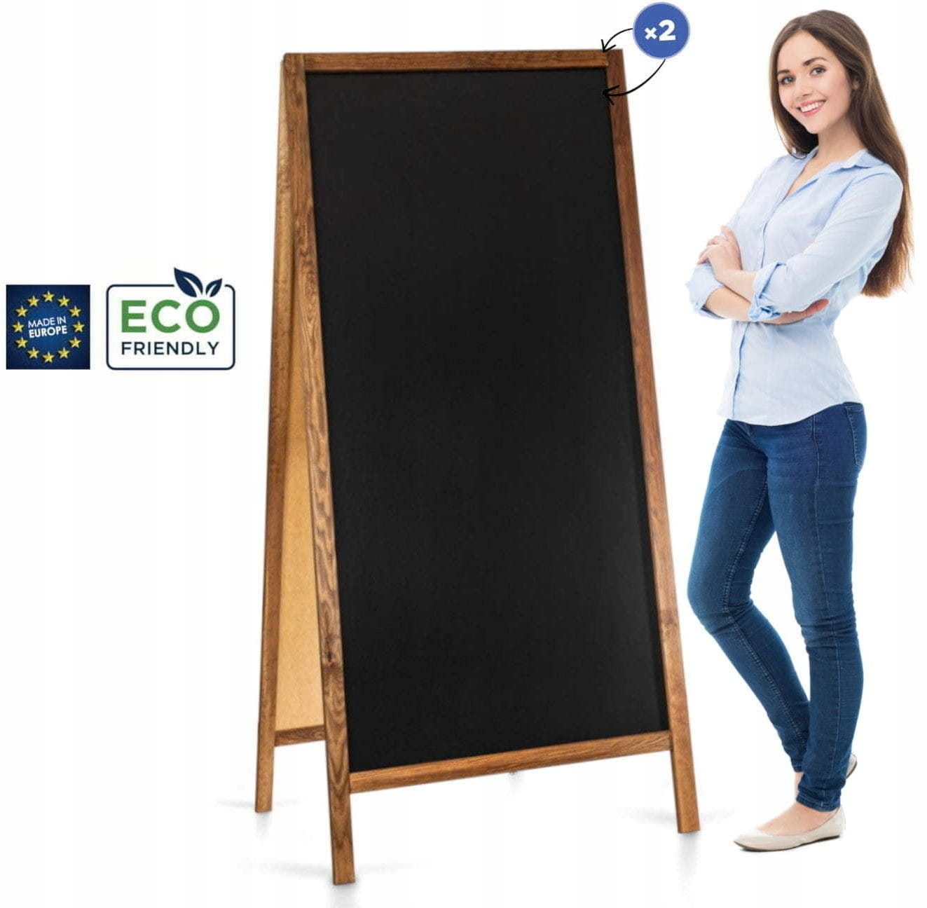  Medinis kreidinis stendas classic xl 72x160 cm
