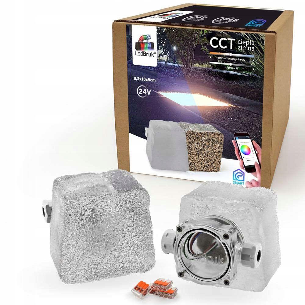  Šviečiančios trinkelės led apšvietimas į polbruk commix 20x10 rgb + cct