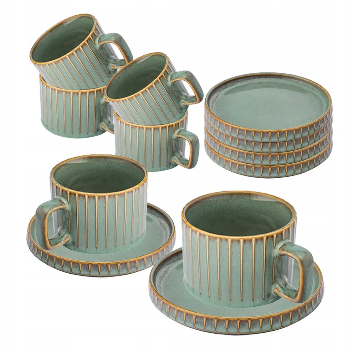  Tassen für kaffee mit einem teller garnitur 6 pcs. altom design reactive sage 220ml