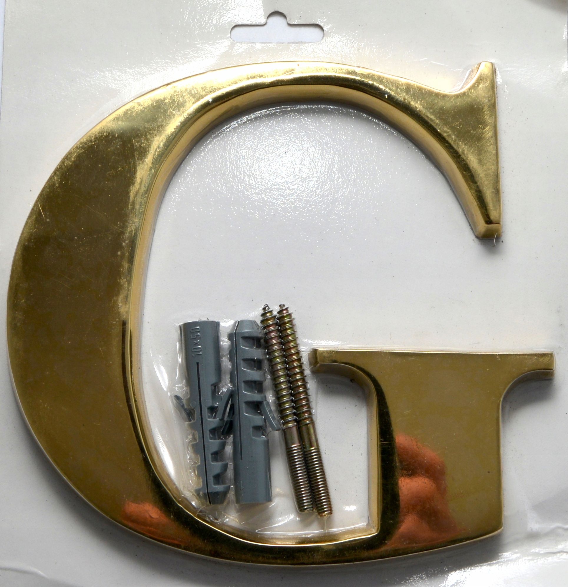  Raidė žalvarinė golden ant namo 14 cm