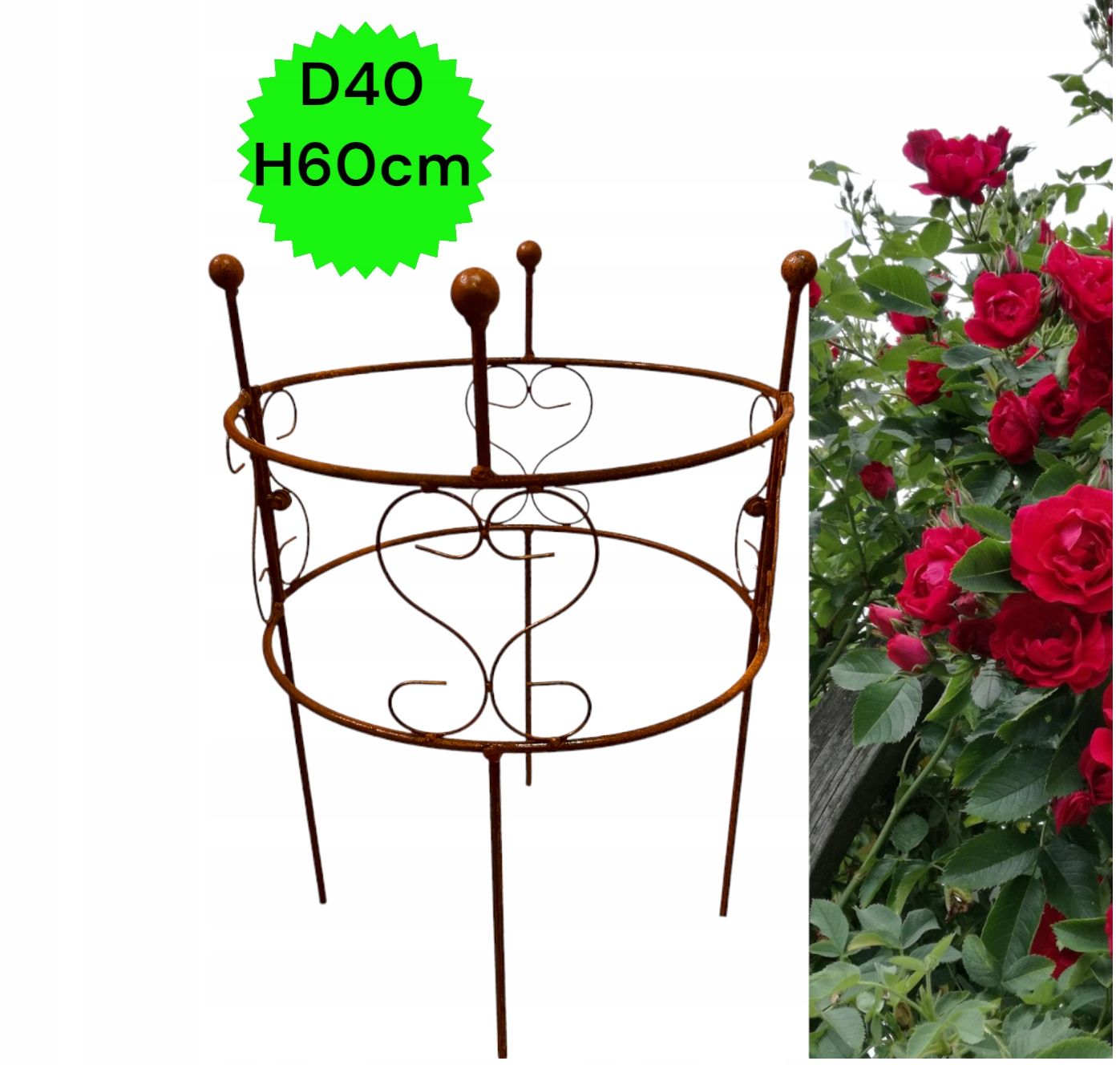  Support for bushes plants flower roses pergola 30/50cm single-seater semicircular