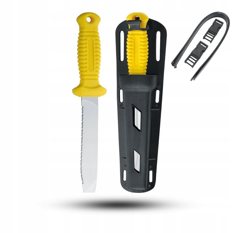  Diving knife mac coltellerie aquatys - black - aqt12.n + case + straps