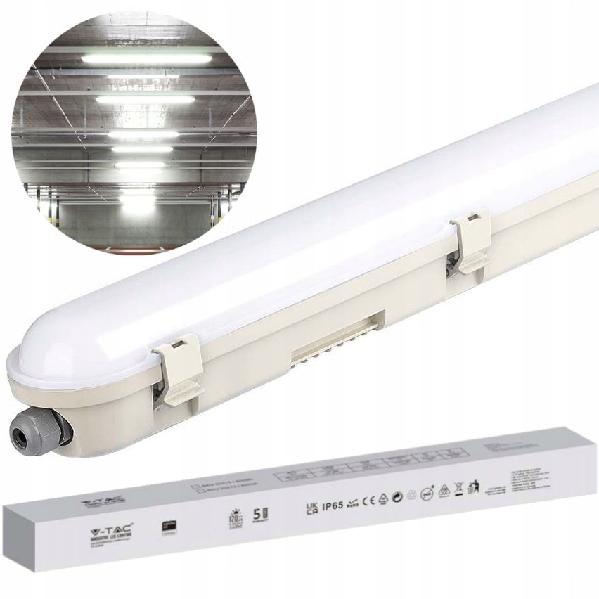  V-tac "samsung" lubinis šviestuvas led lempa hermetinė šalta 120cm 60w