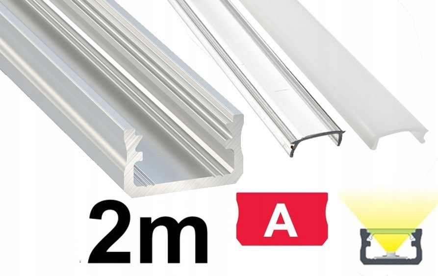  Kopa melns alumīnija profils atzina slim eco led sloksnēm 2m + kapuci