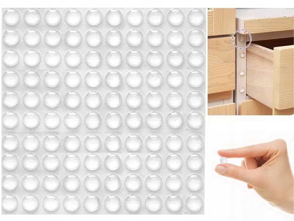  Durų stabdžiai lipnus silikono 8 x 2 mm 50 kompiuterių.