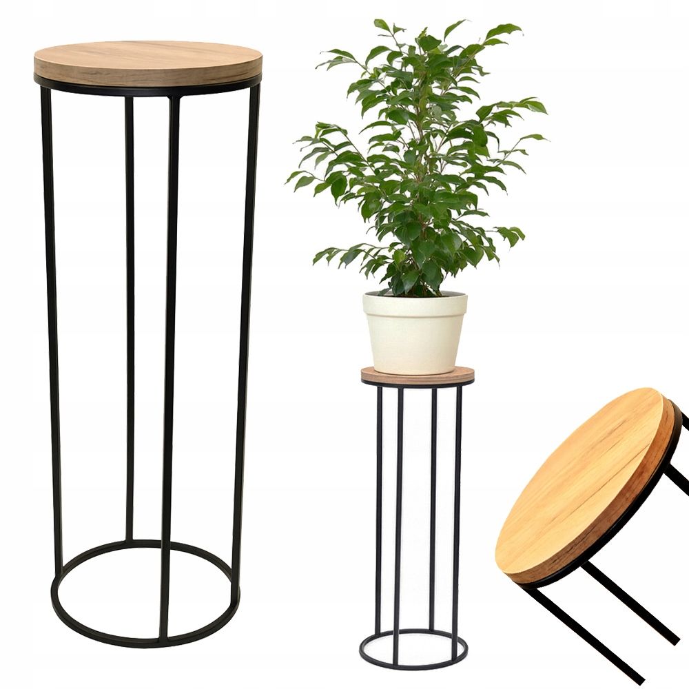  Flower stand loft style metal 70 cm tabletop 25 cm dab black welded polish manufacturer