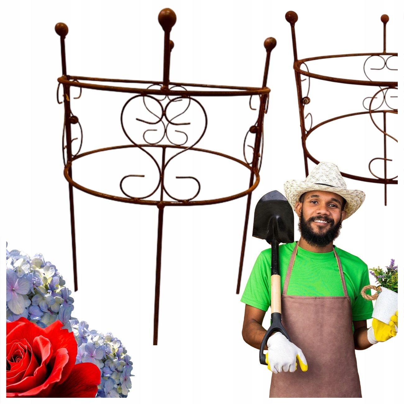  Support for bushes plants flower roses pergola 30/50cm single-seater semicircular
