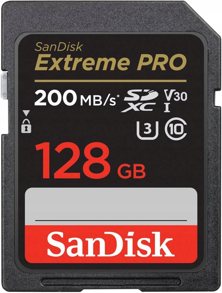  Atminties kortelė sandiskas extreme pro 128gb sdxc 200 mbps v30
