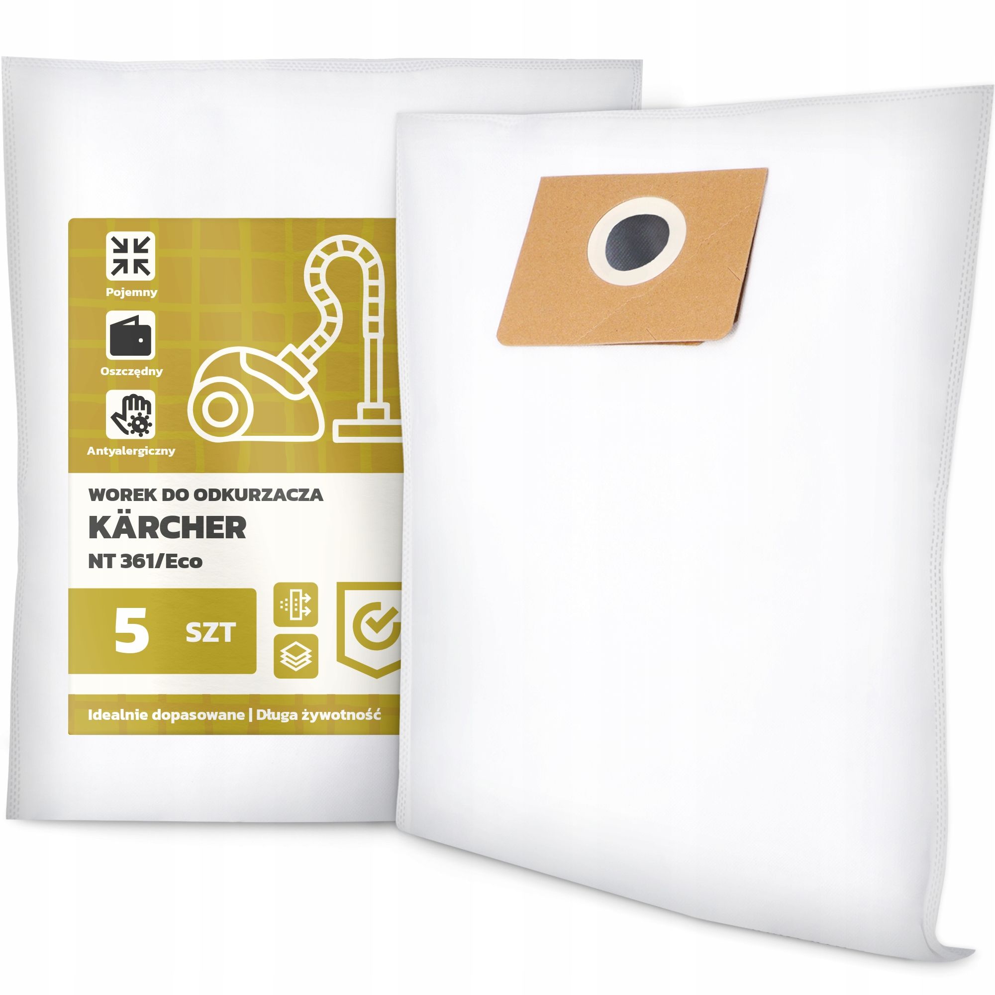  3x taška pro vysavač karcher nt 361/eco syntetický mikrovlákna tašky g9