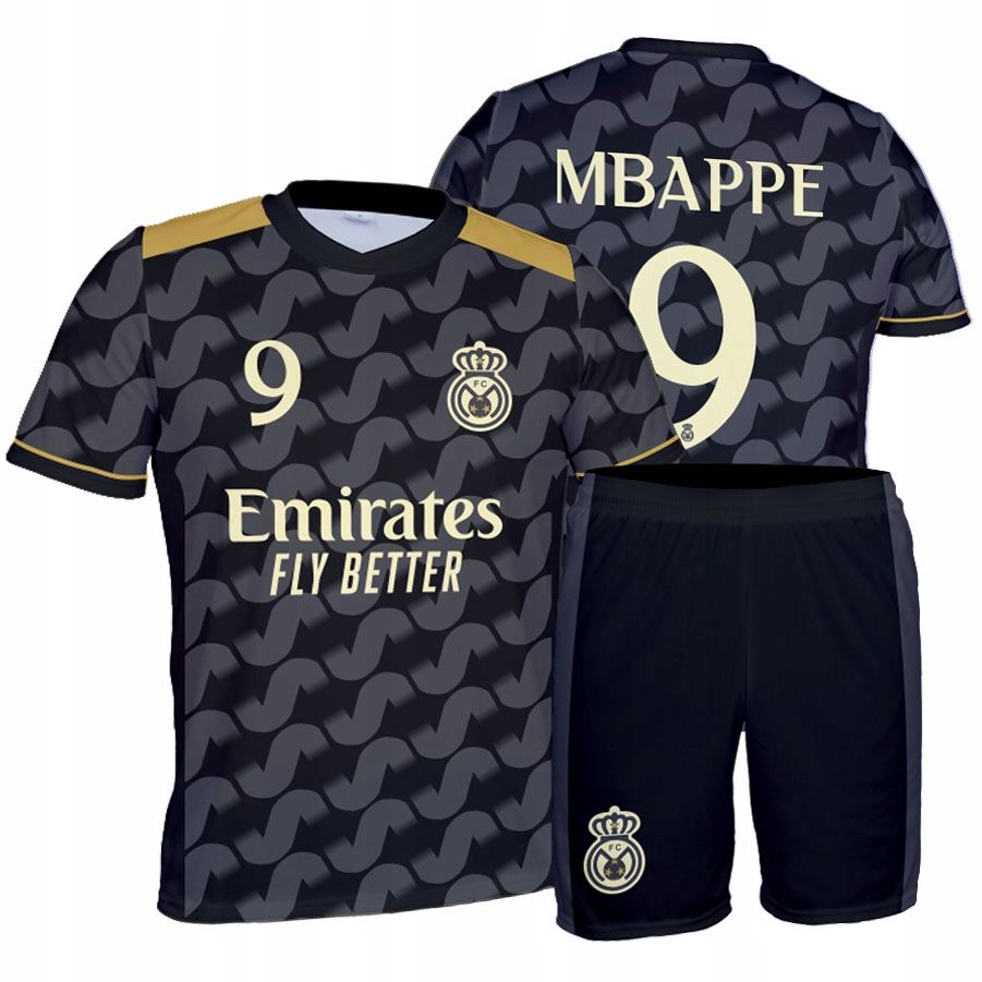  Mbappe real madridas futbolo aprangos komplektas marškinėliai + šortai + tamprės 128