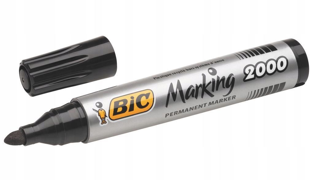  Bic permanentná fixka 2300 červený zastrihnutý hrot alkoholický marker