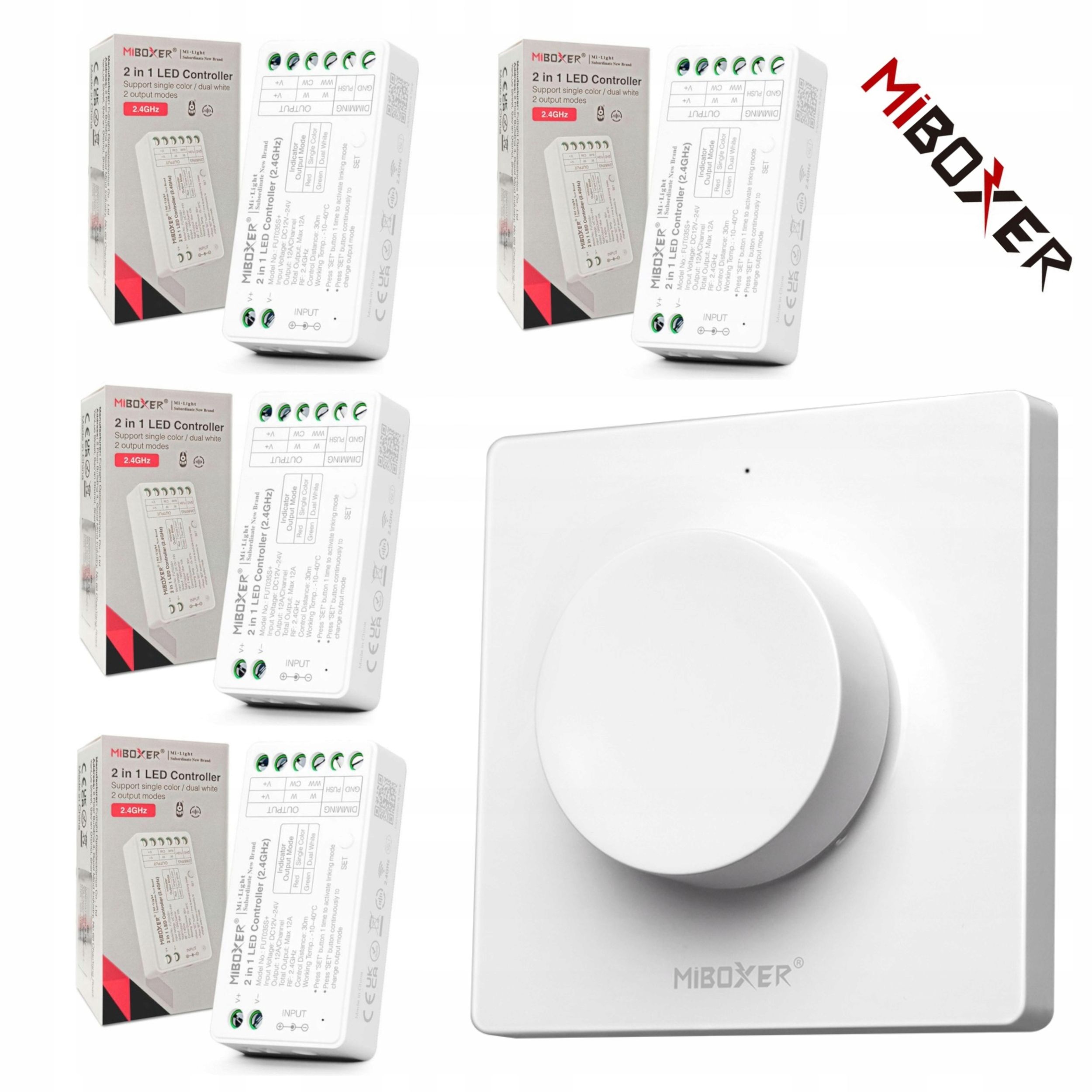  Komplektas valdiklio smart home wifi led'ams mono arba cct + valdymo pultelis zonų