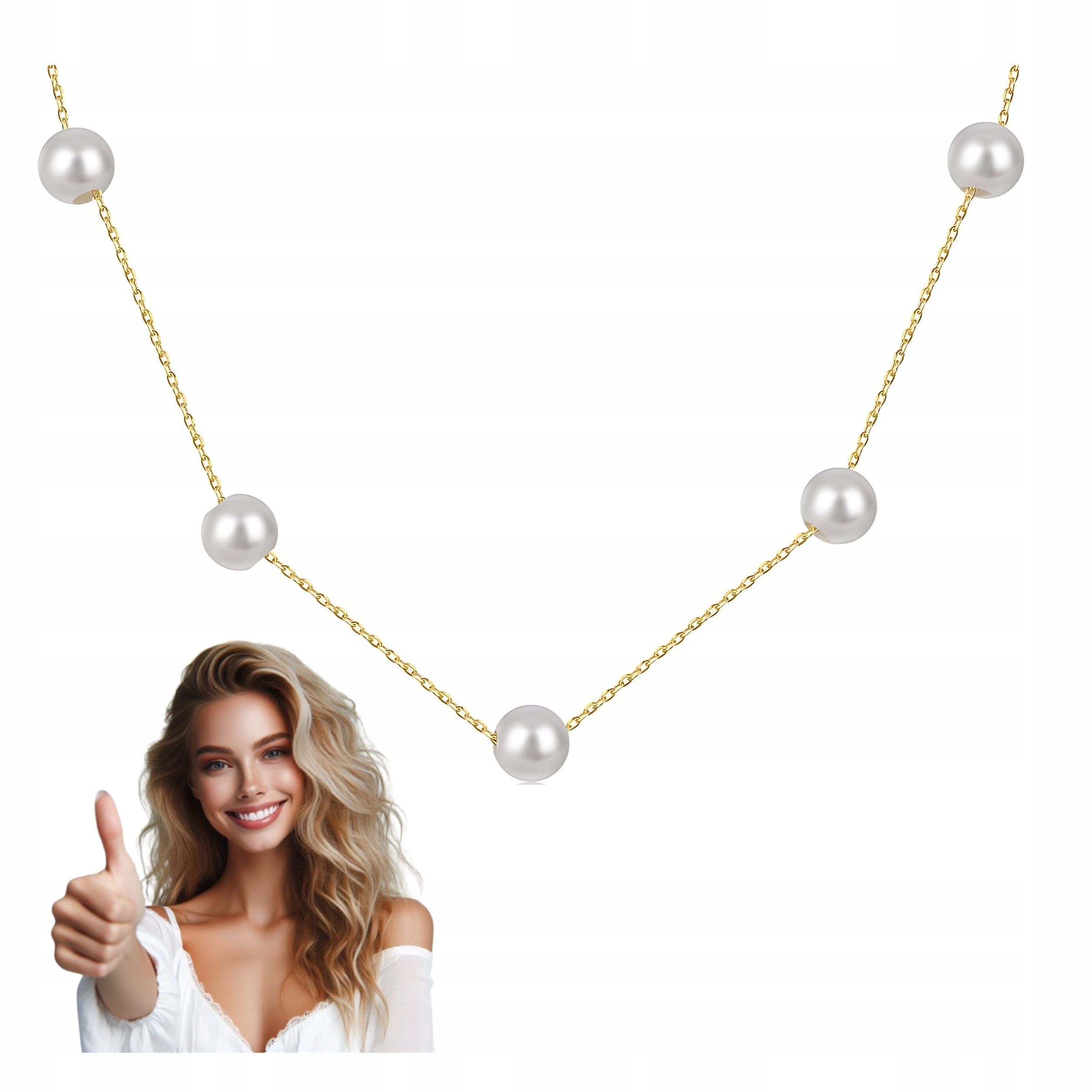  Halskette mit perlen kette mit perlen golden subtelny kette modisch