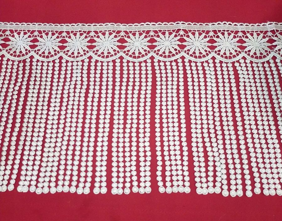  Gipiūras nėriniai baltas 30 cm raštas 6088