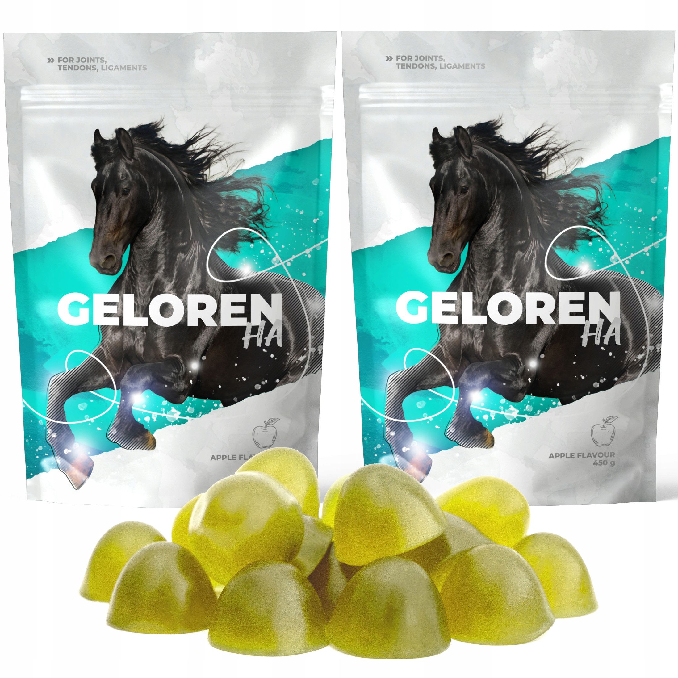  Geloren horse ha - guminukai arkliams obuolių sąnariams kolagenas 180 kompiuterių. 3x450g