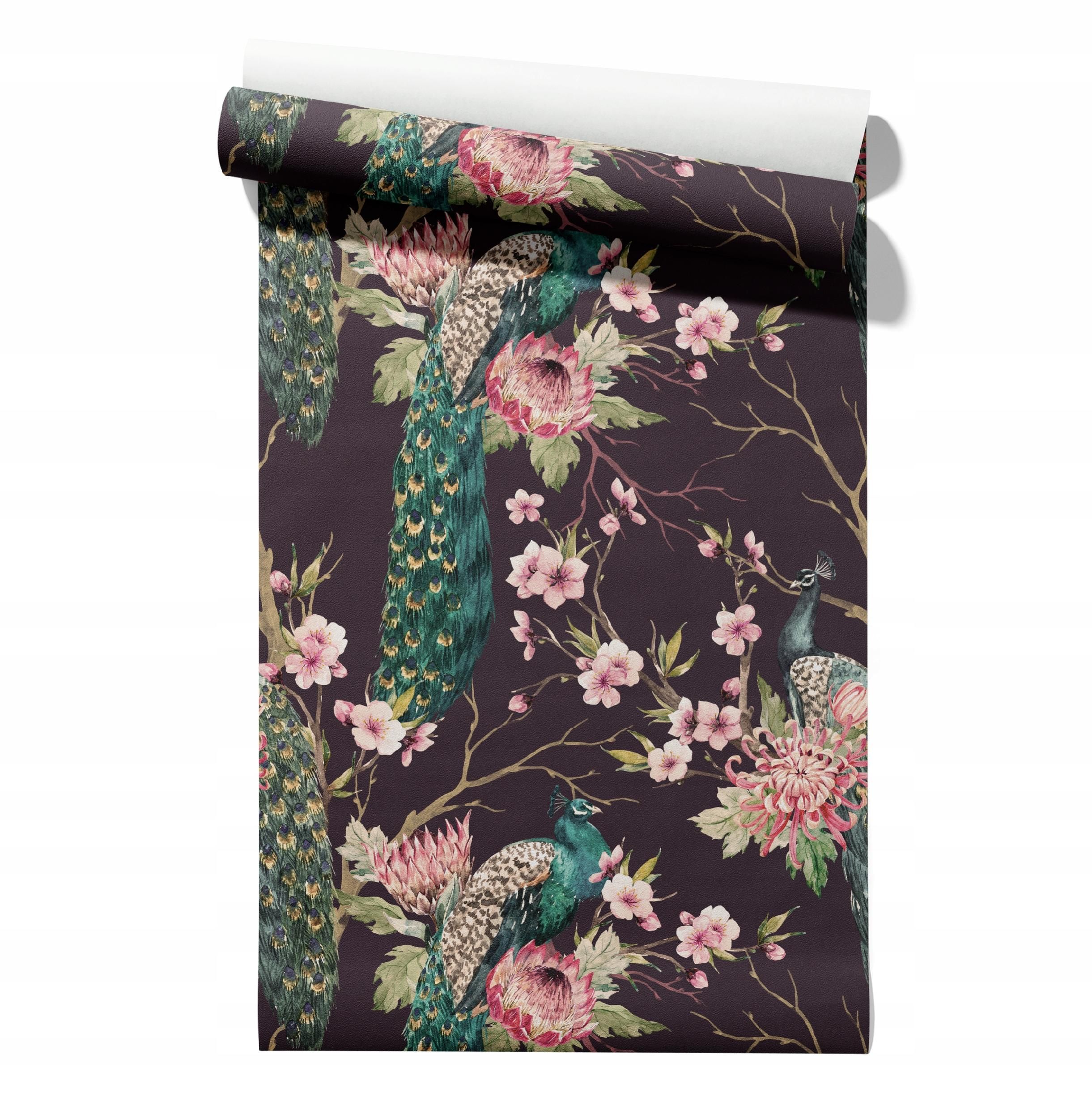  Wallpaper non-woven fabric pastel cherries wallpaper in a roll 50cm x 6,1mb