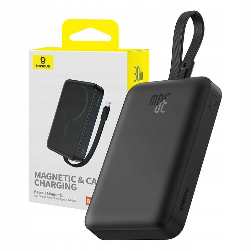  Baseus magnetic mini přenosná nabíječka magnetický 10000mah usb-c pd 30w kabel