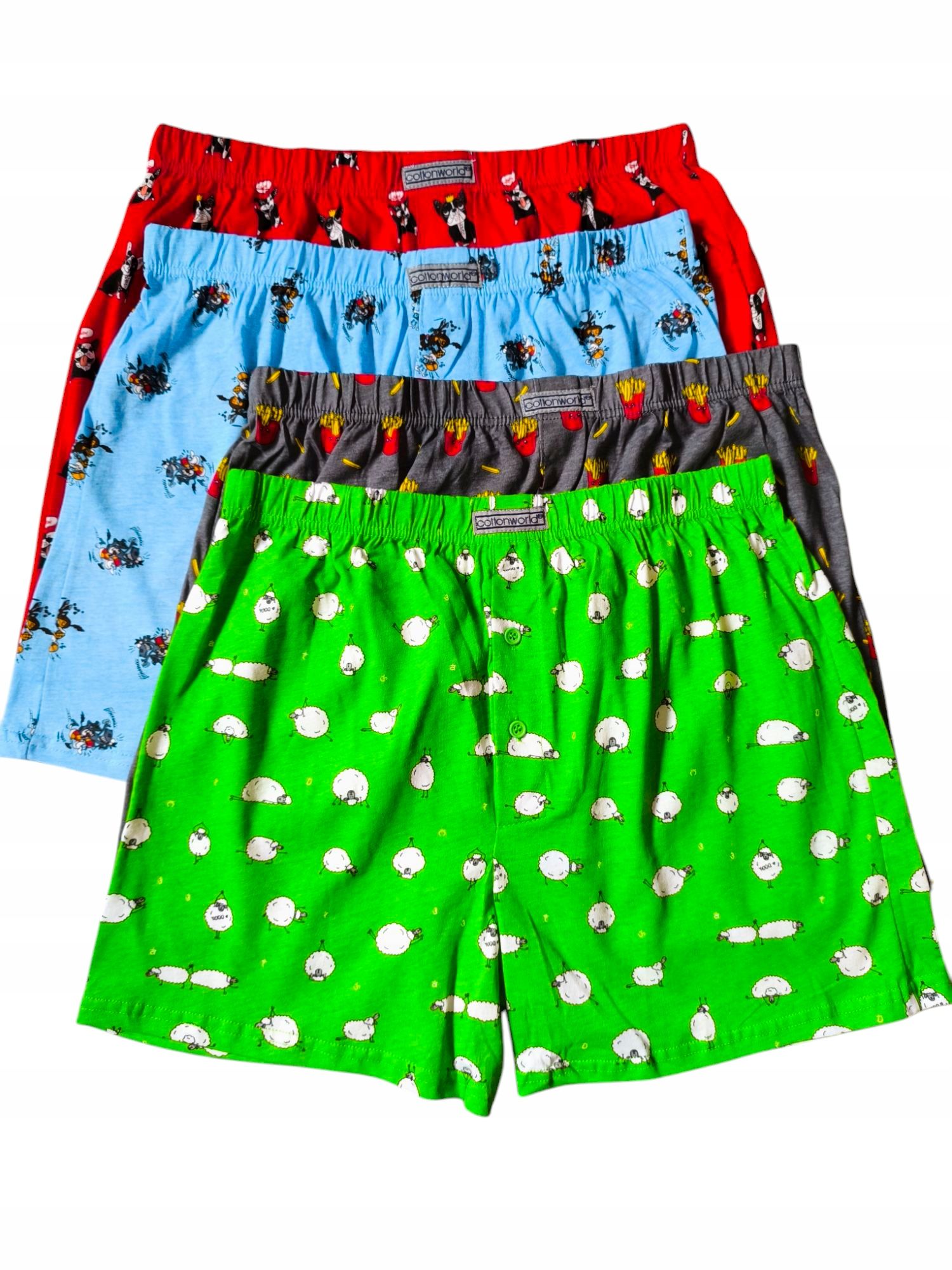  Smiešne farbistý pánske boxerky slobodný šortky 100% bavlna 4 ks. veľkosť. xxl
