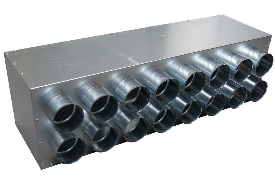  Oro paskirstymo dėžė 125-370/2x75 pvc greenflex rekuperacija + tarpinės