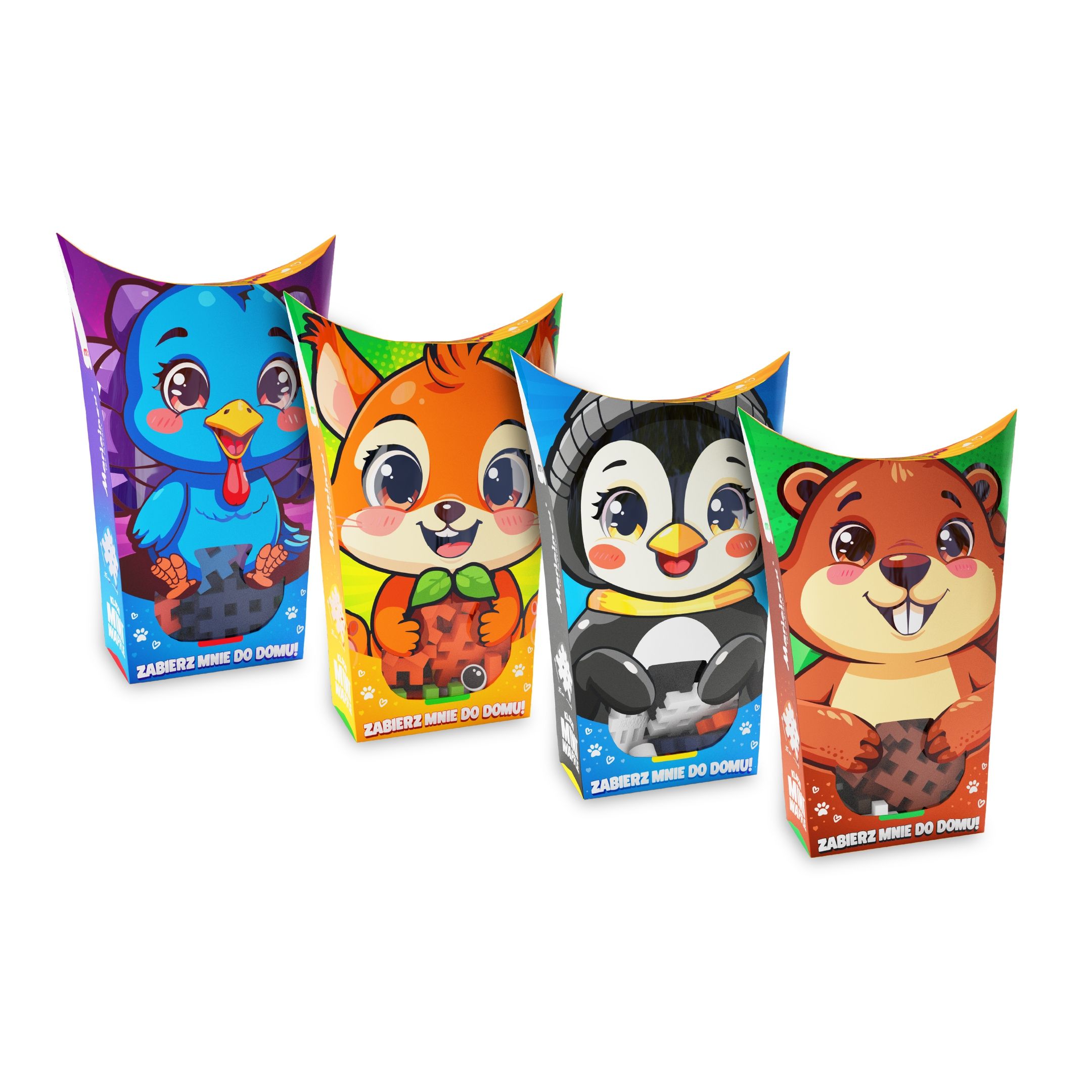  Marioinex mini waffle pocket pets 4 stk. frosch, strahlen, wildschwein, schnecke