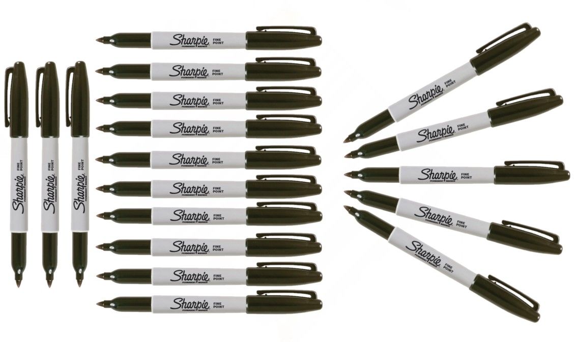  Sharpie permanentmarker schwarz 24 pcs. fein wasserdicht filmmarker in cd
