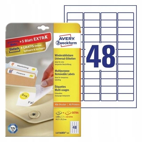  Avery etiketės nominali sidabras 25,4x10mm 6008
