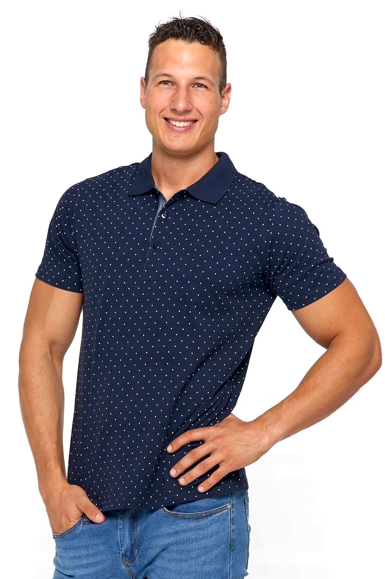  Polokošele golier samec pásy pólo klasický elegantný xl moraj