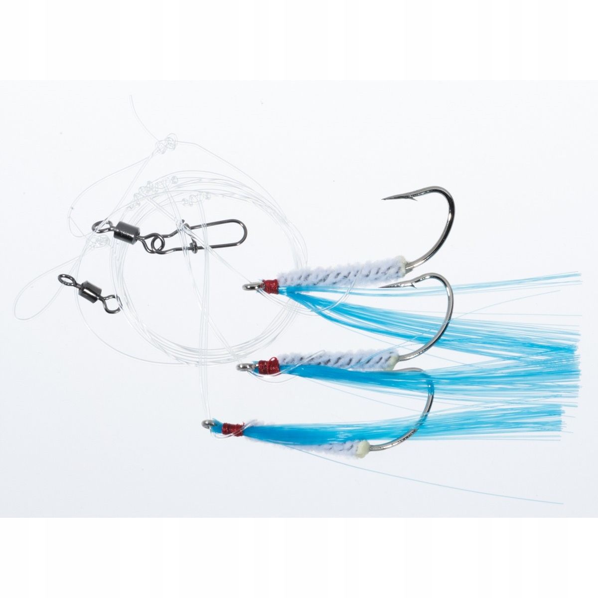  Jūrinis rinkinys menkės sistemėlė jaxon white / red 5,5cm 140cm žvejybos