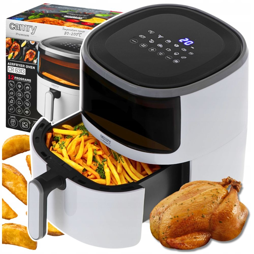  Fritéza pro vaření bez tuku air fryer fritéza duza 12 programy 5l 2000w