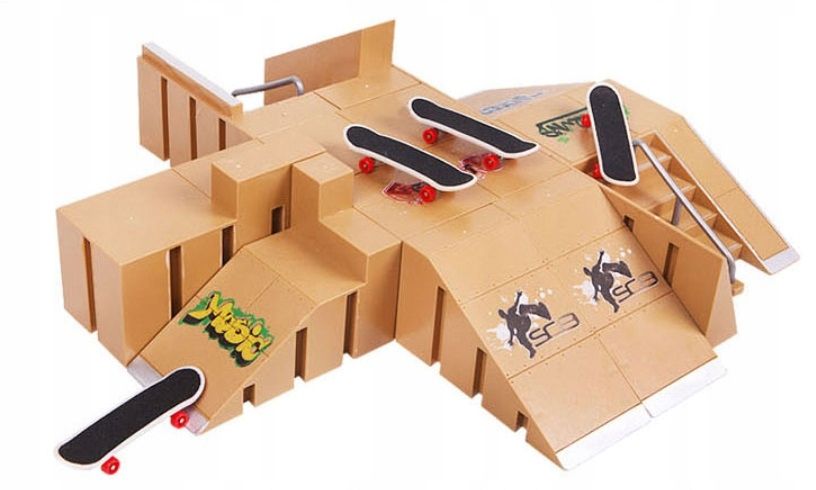  Množina fingerboard rampa hračka pre deti skateboardový park + skateboard fb-05-c
