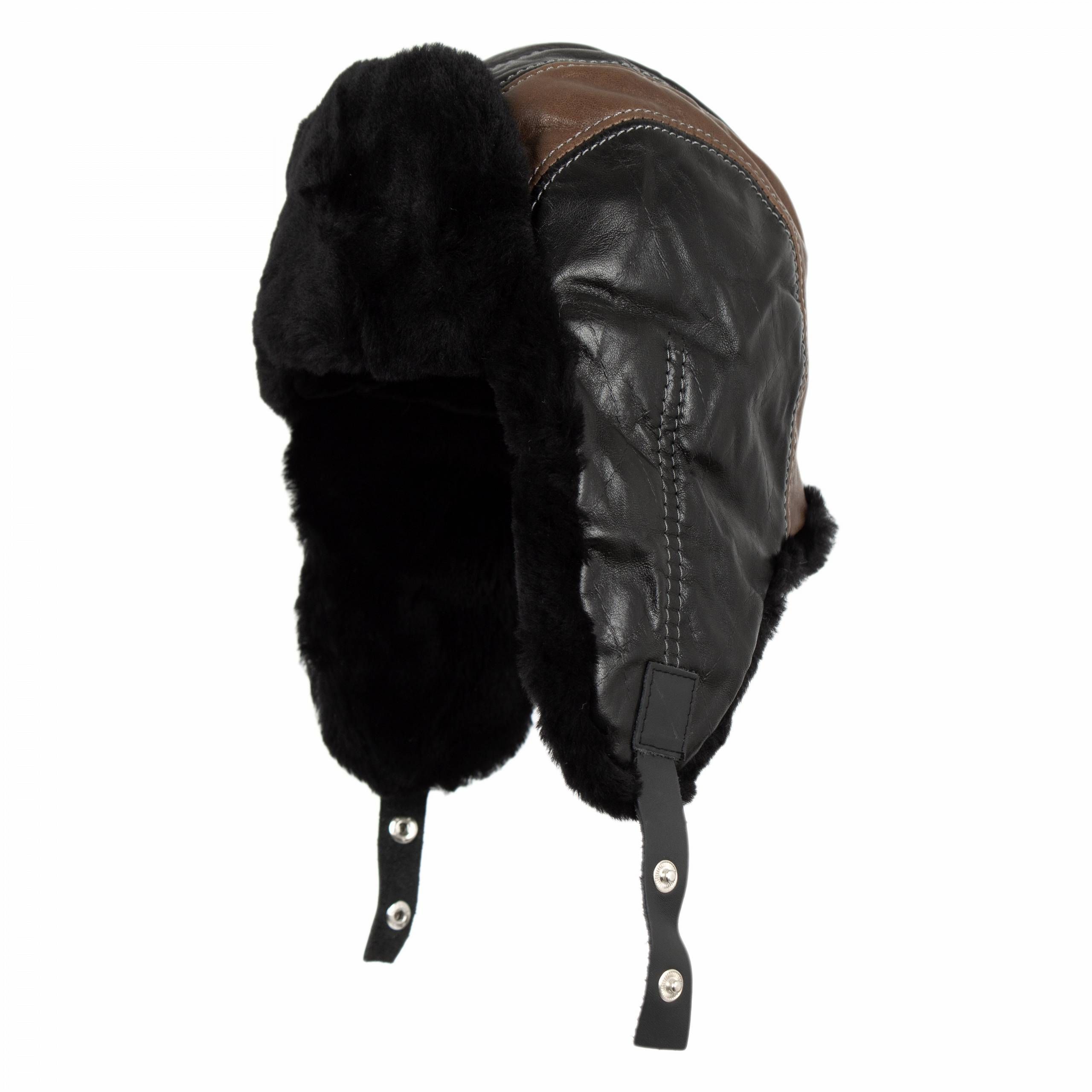  Polárny fashion zimná čiapka klapka na uši čierny veľkosť l/xl