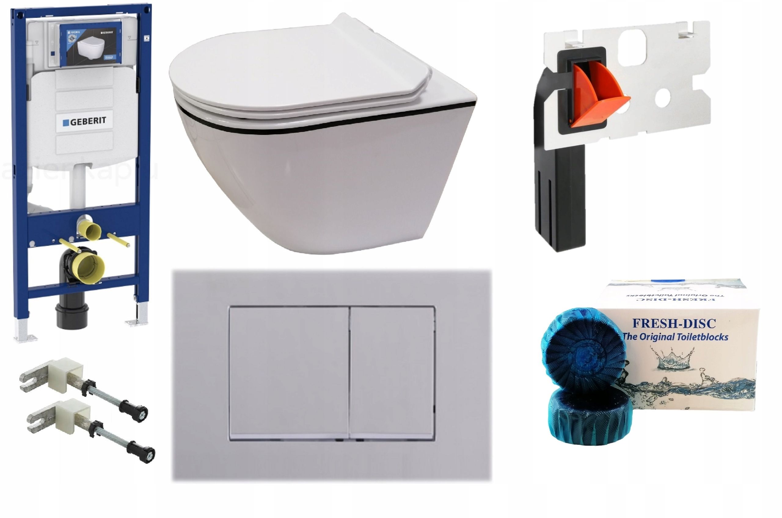  Wc rāmja komplekts geberit + atslēga + tualetes pods melns matēts + dēlis w/o+fresh