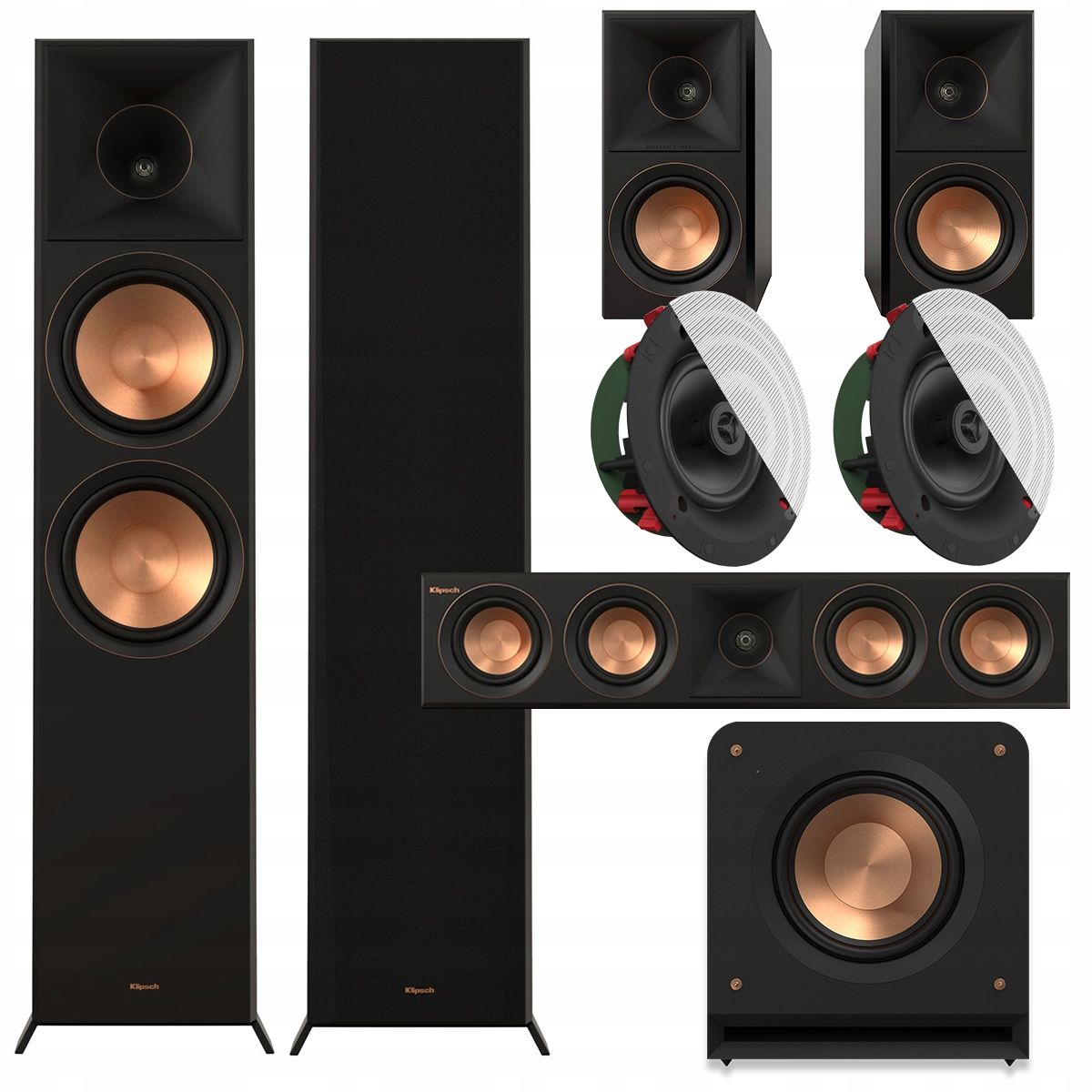  Klipsch rp-8000f ii + cs-18c + rp-504c + 500sa + rp-1200sw množina kiná 7.1