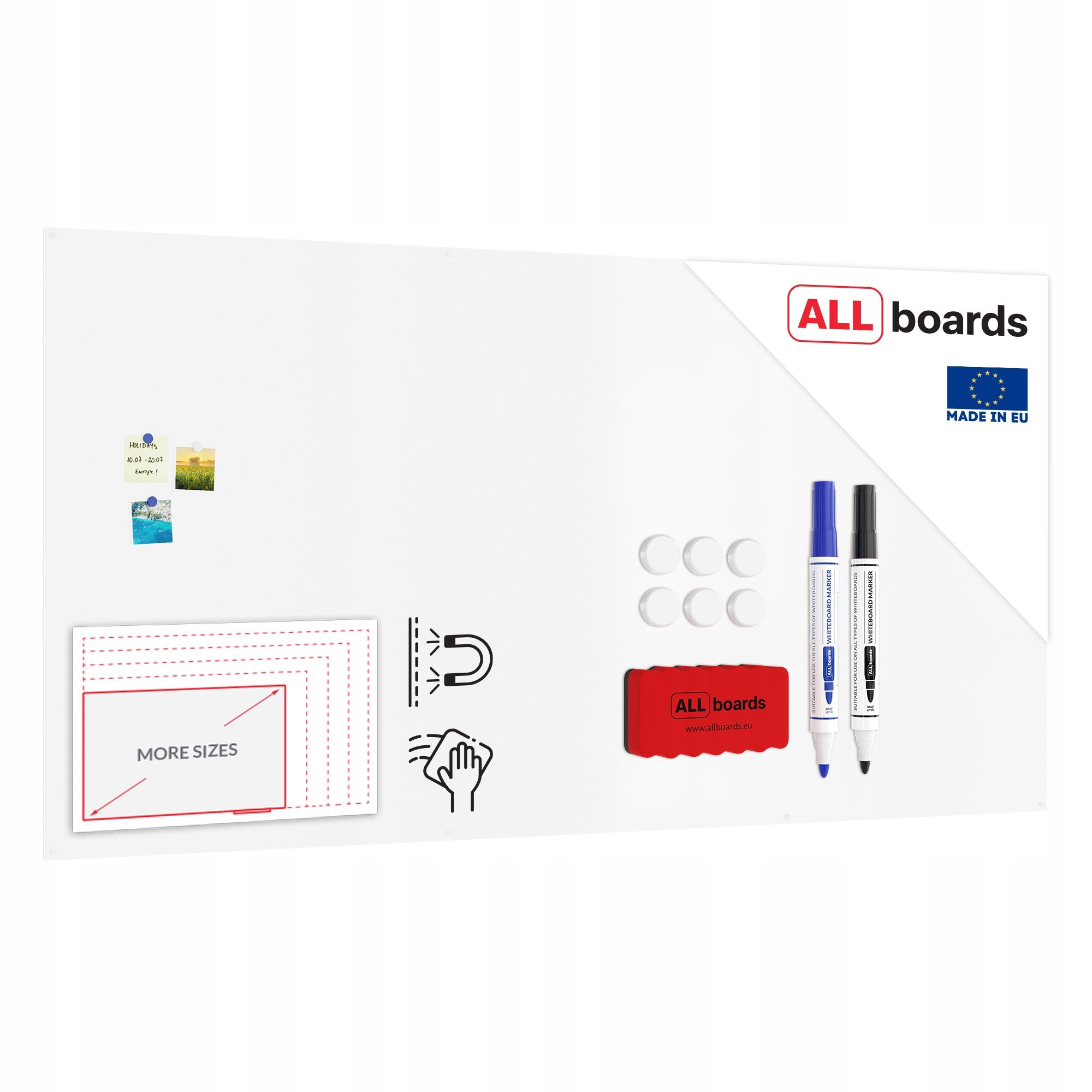  Trockenreinigungsbrett magnetisch slimboard rahmenlos 120x90 cm + kostenlose geschenke