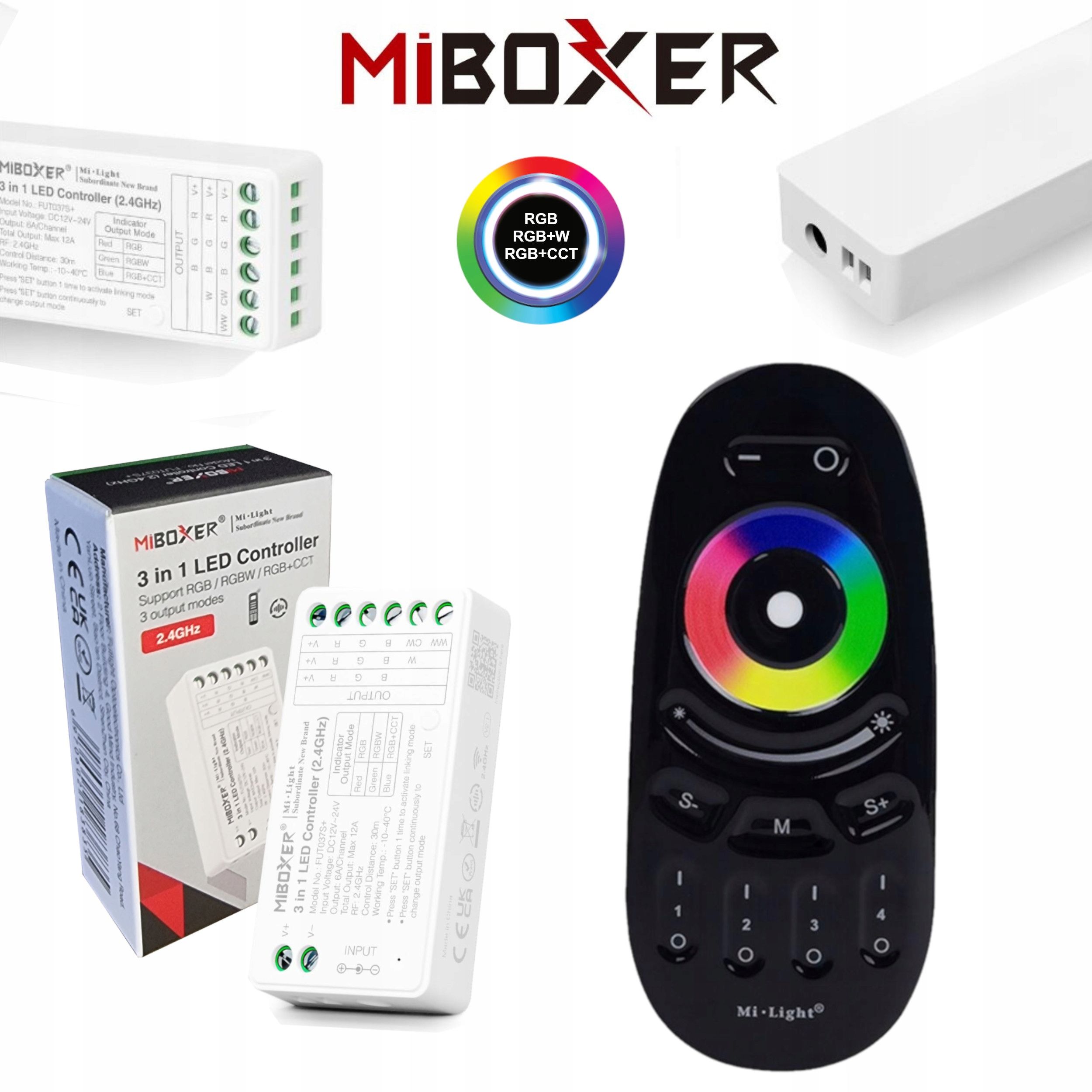  Komplektas valdiklio smart home wifi led'ams mono arba cct + valdymo pultelis zonų