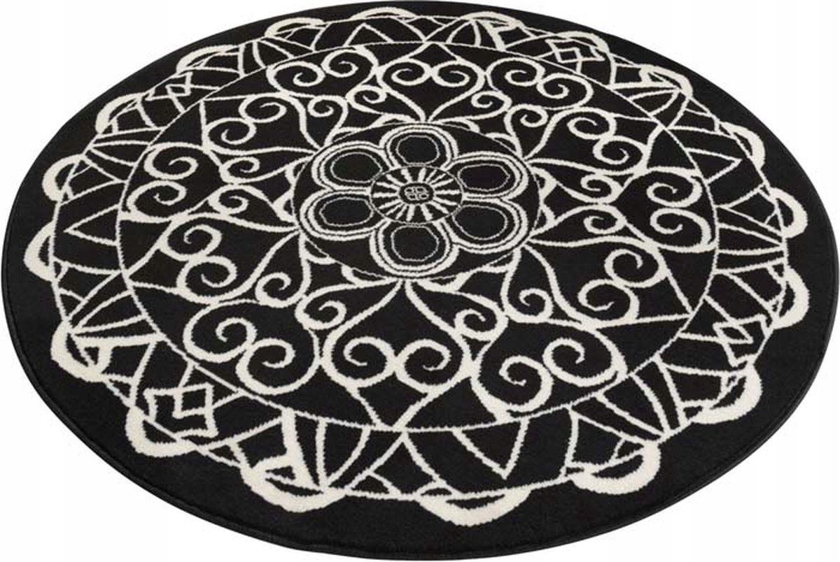  Round carpet for the living room 140cm , soft italian ,green creamy pattern mandala