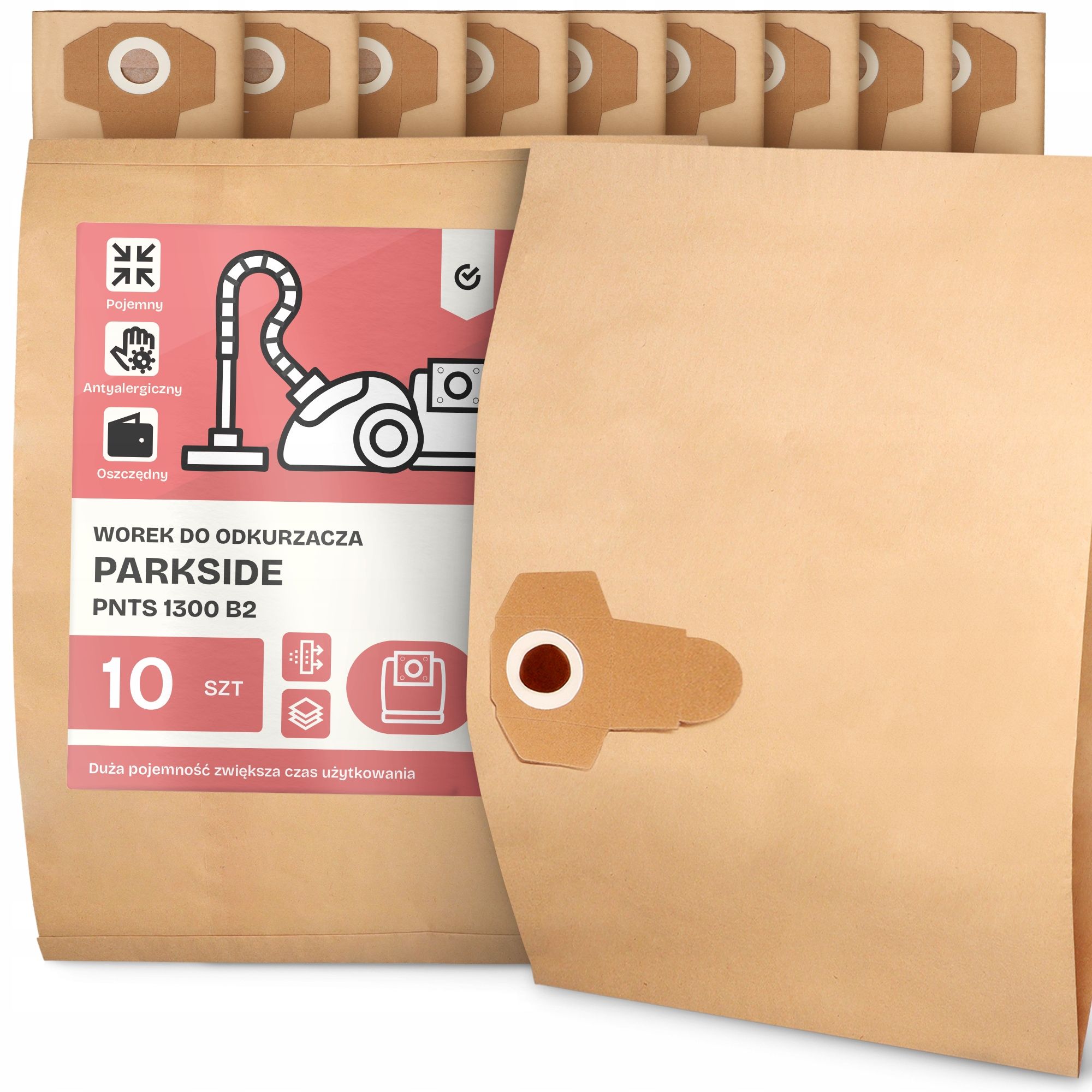  2x bag for a vacuum cleaner parkside pnts 1300 b2 paper big bag bags 2a
